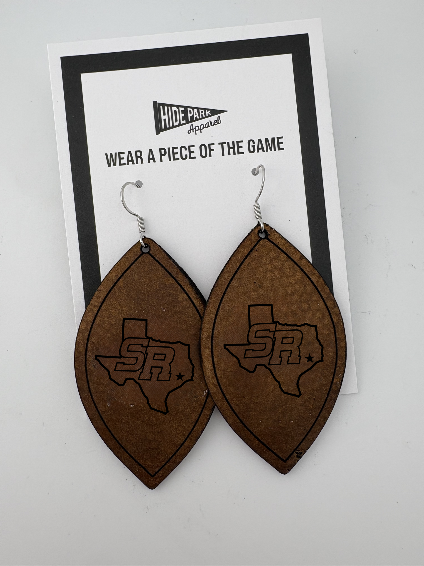 Sam Rayburn Football Leather Earrings