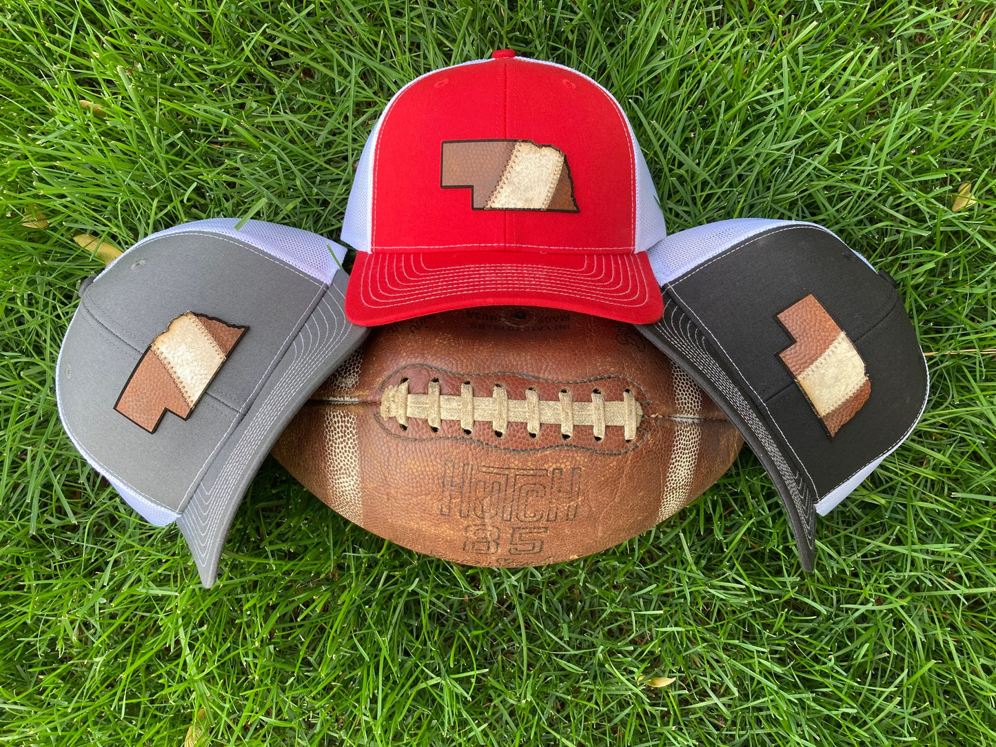 The Nebraska Stripe Football Leather Hat