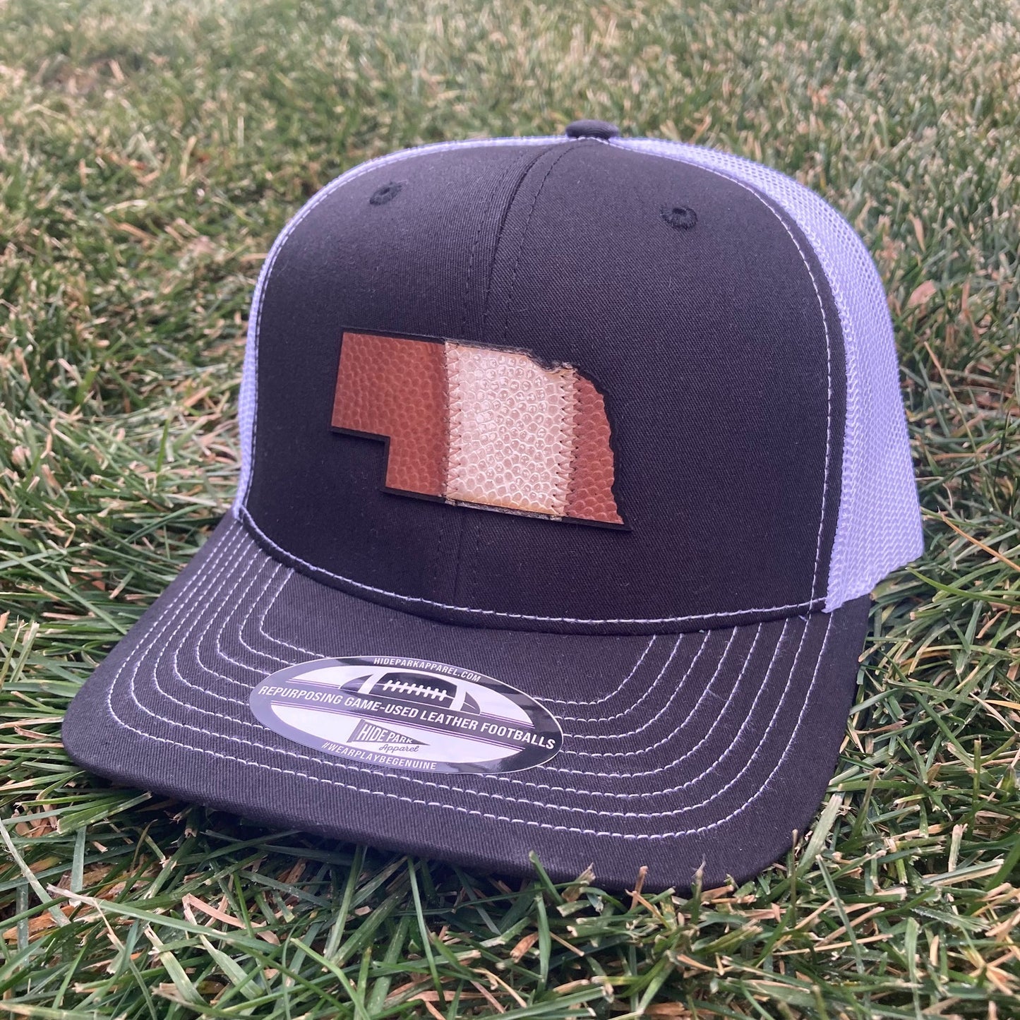 The Nebraska Stripe Football Leather Hat