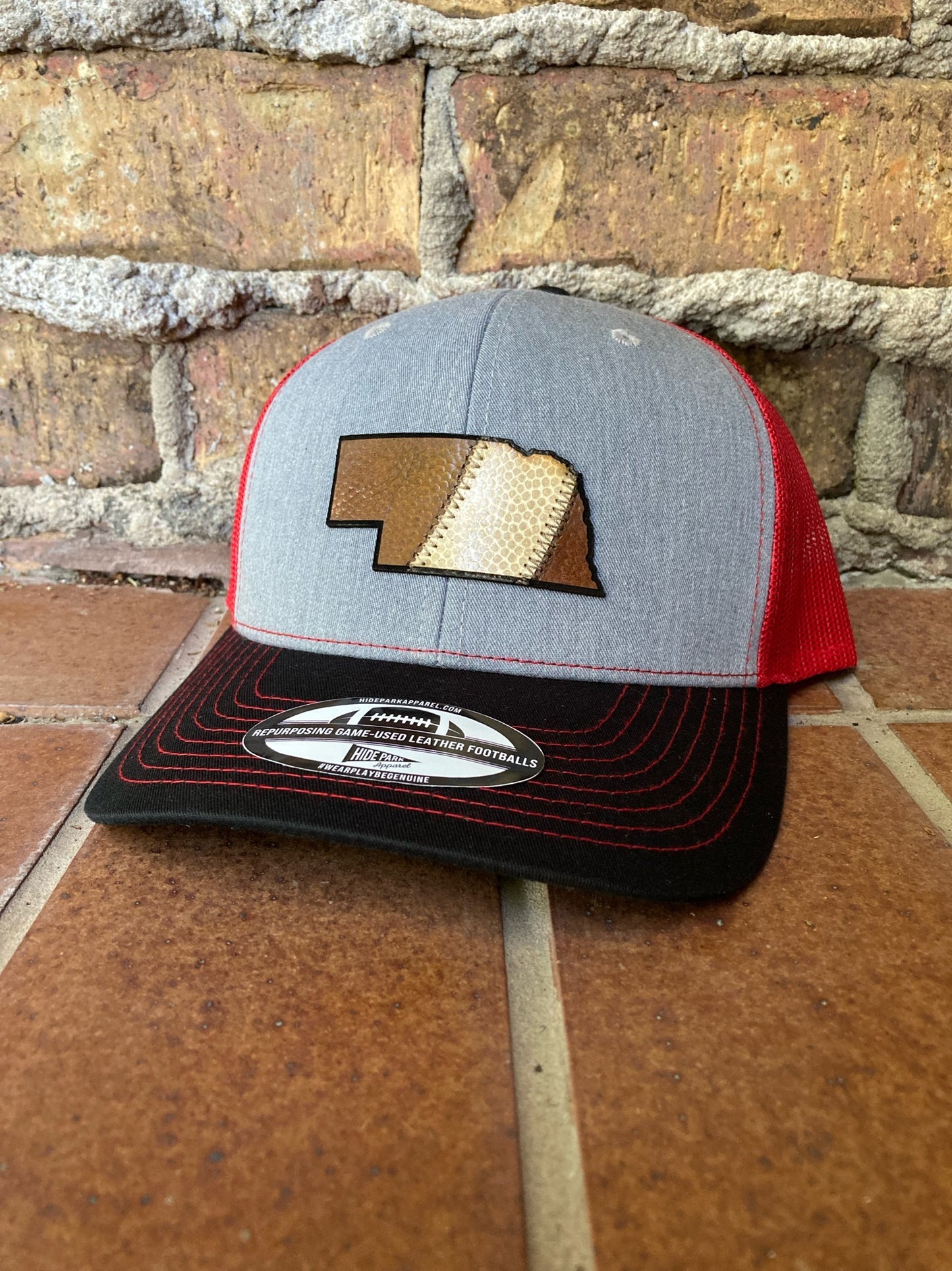 The Nebraska Stripe Football Leather Hat