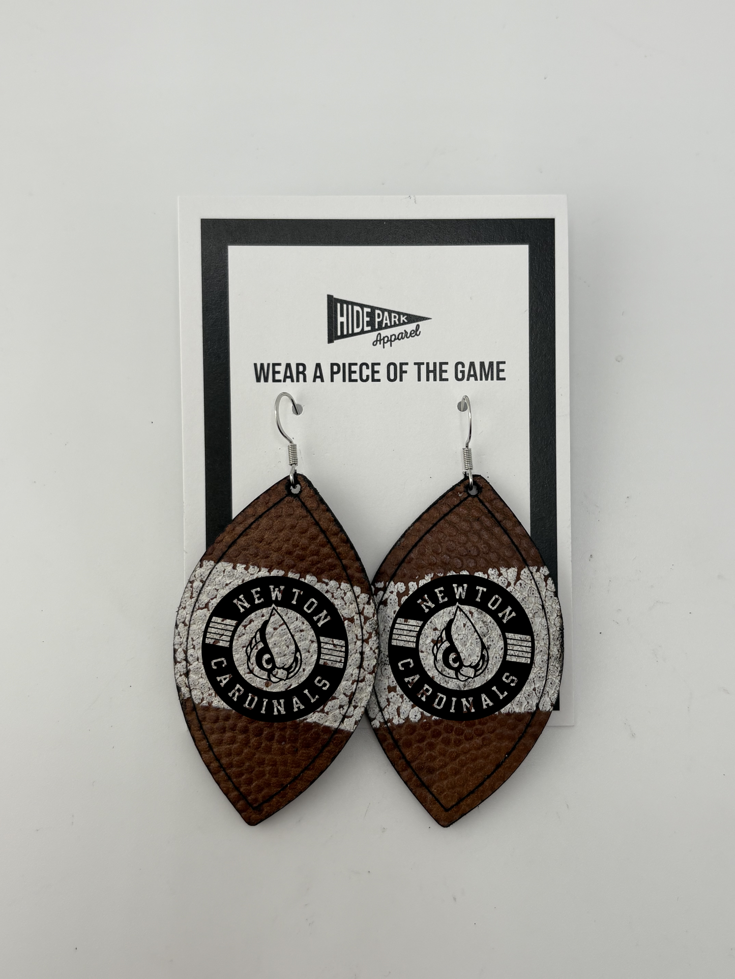 Newton Football Leather Earrings