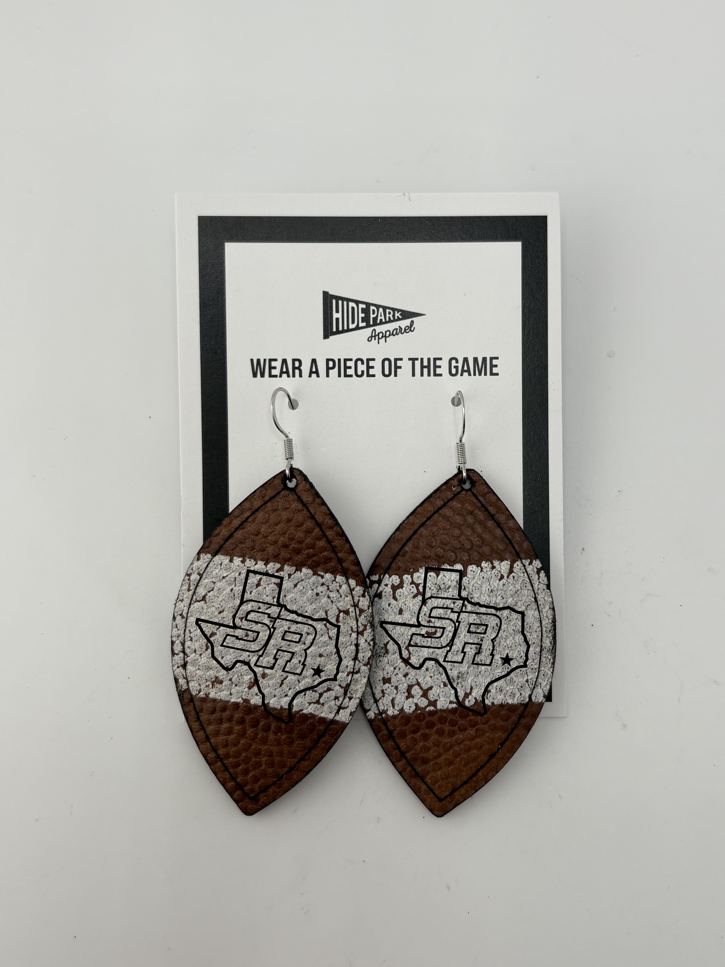 Sam Rayburn Football Leather Earrings