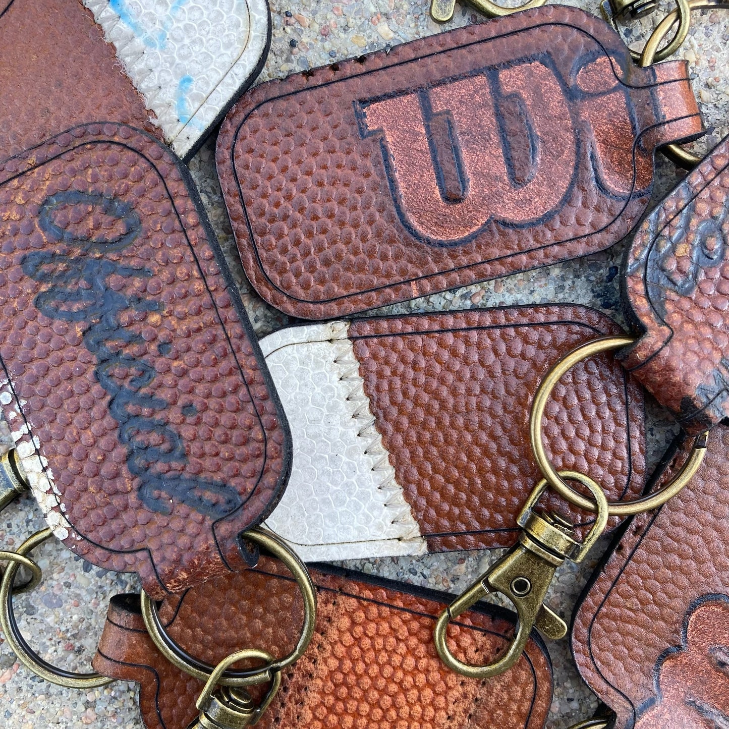 Football Leather Keychains