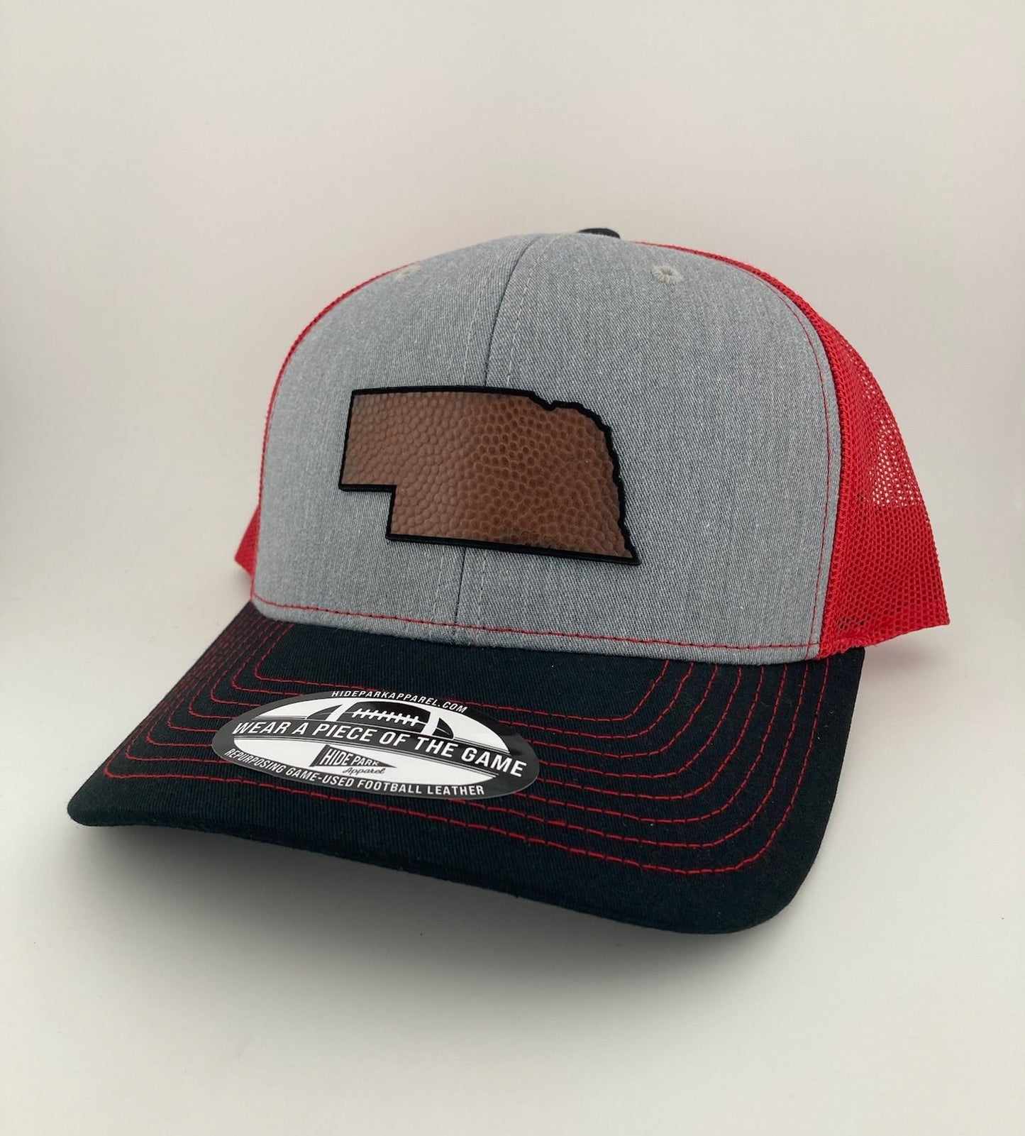 The Nebraska Plain Football Leather Hat