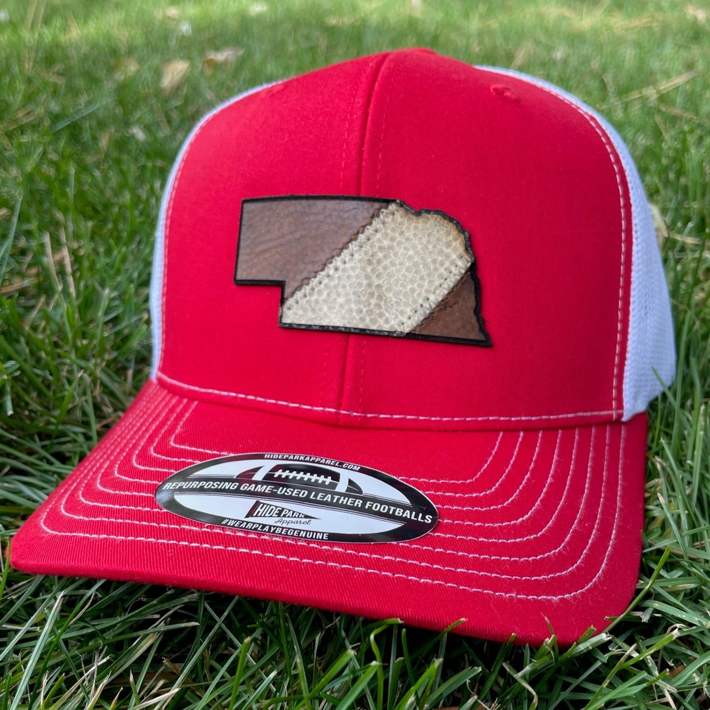 The Nebraska Stripe Football Leather Hat