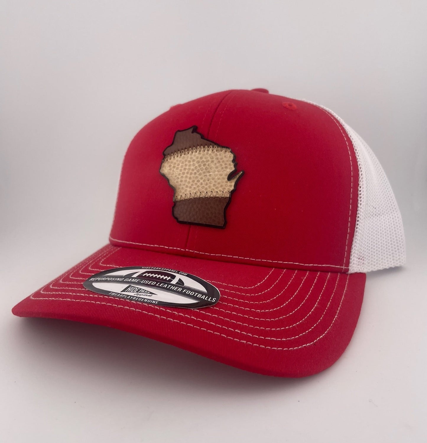 The Wisconsin Stripe Football Leather Hat