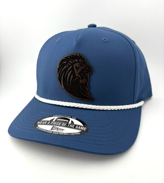 Lyons Lion Trucker Hat | Game-used Football Leather | 8 hat style available!