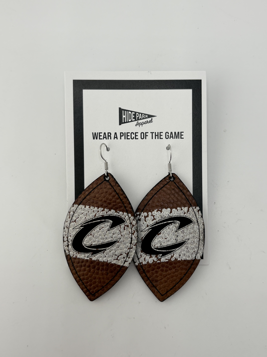 Clarke C | Football Leather Earrings