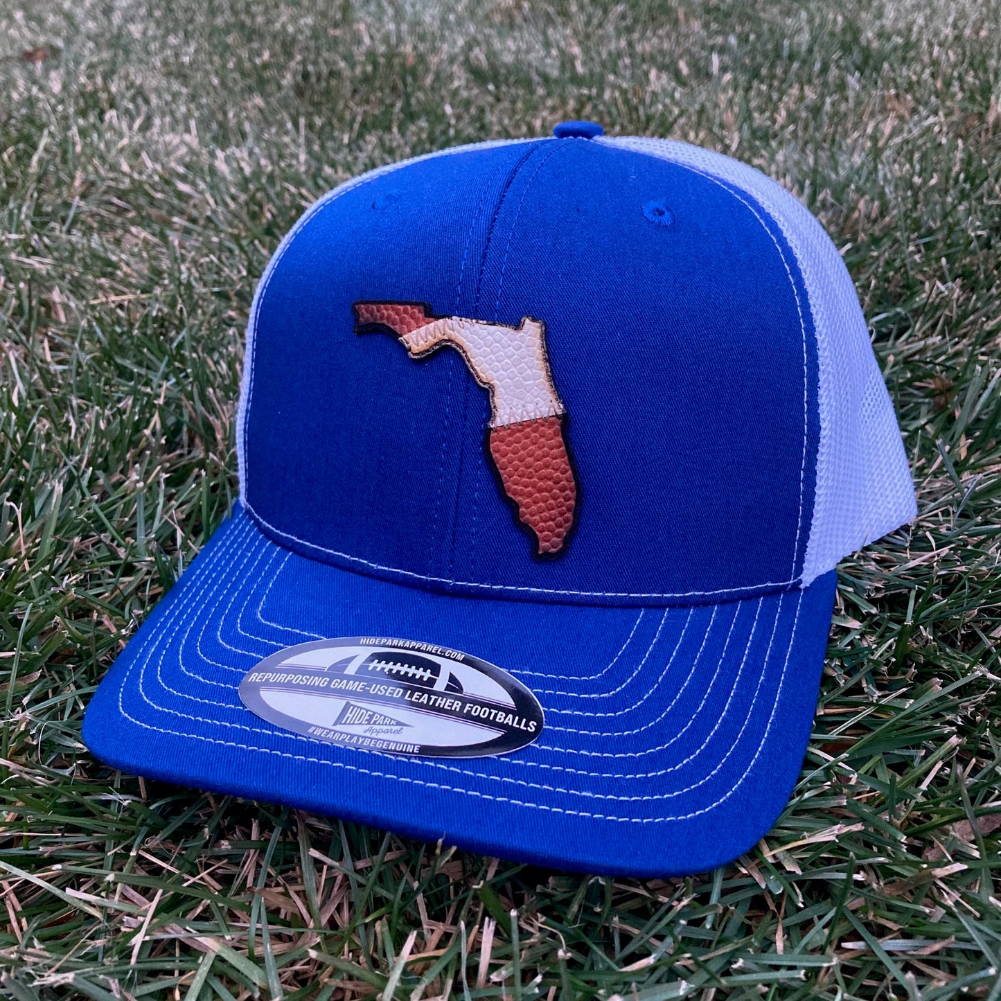 The SunStripe State Football Leather Hat