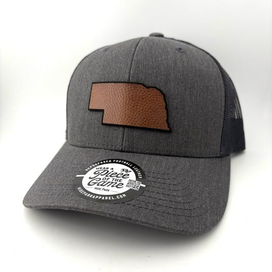 The Nebraska Plain Football Leather Hat