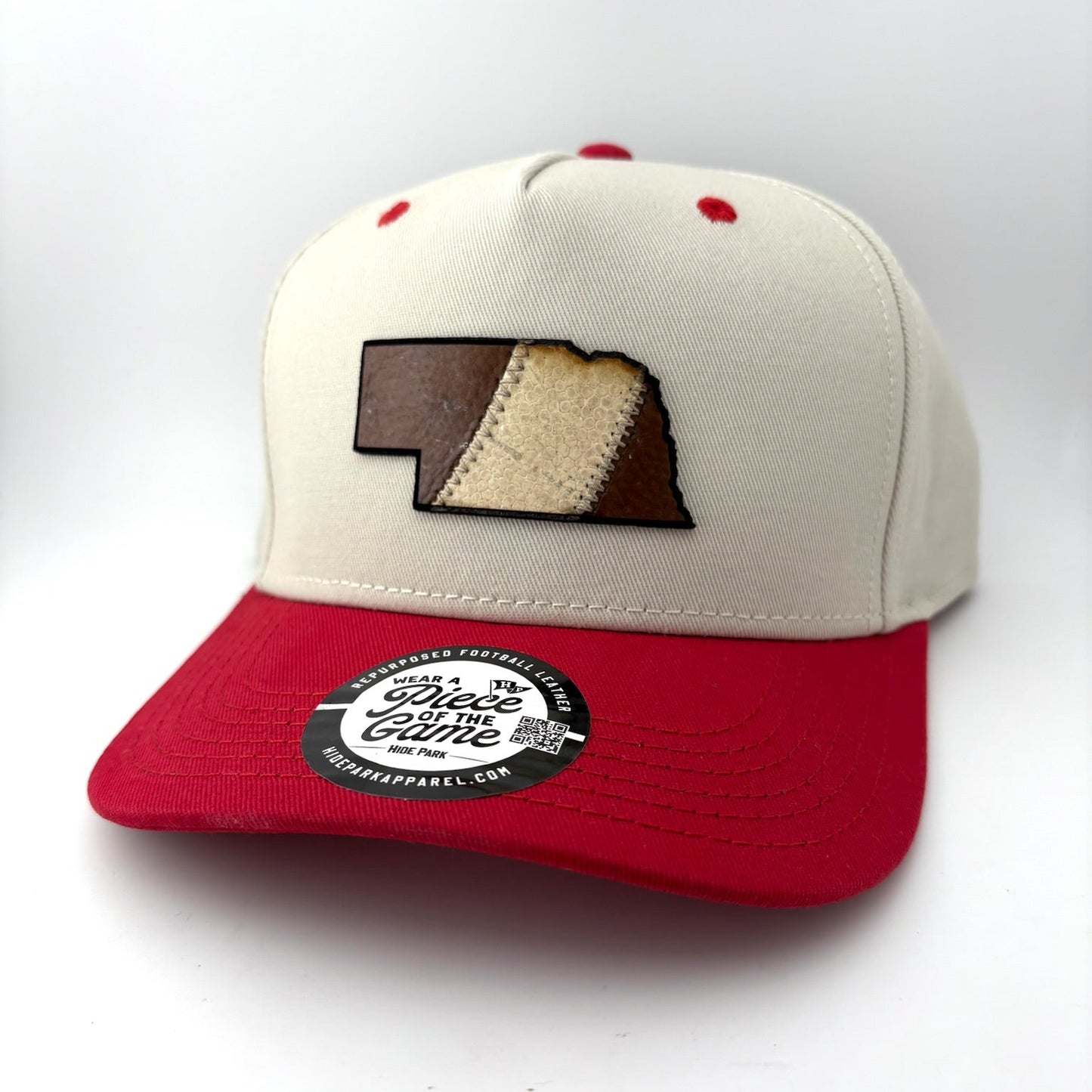 The Nebraska Stripe Football Leather Hat