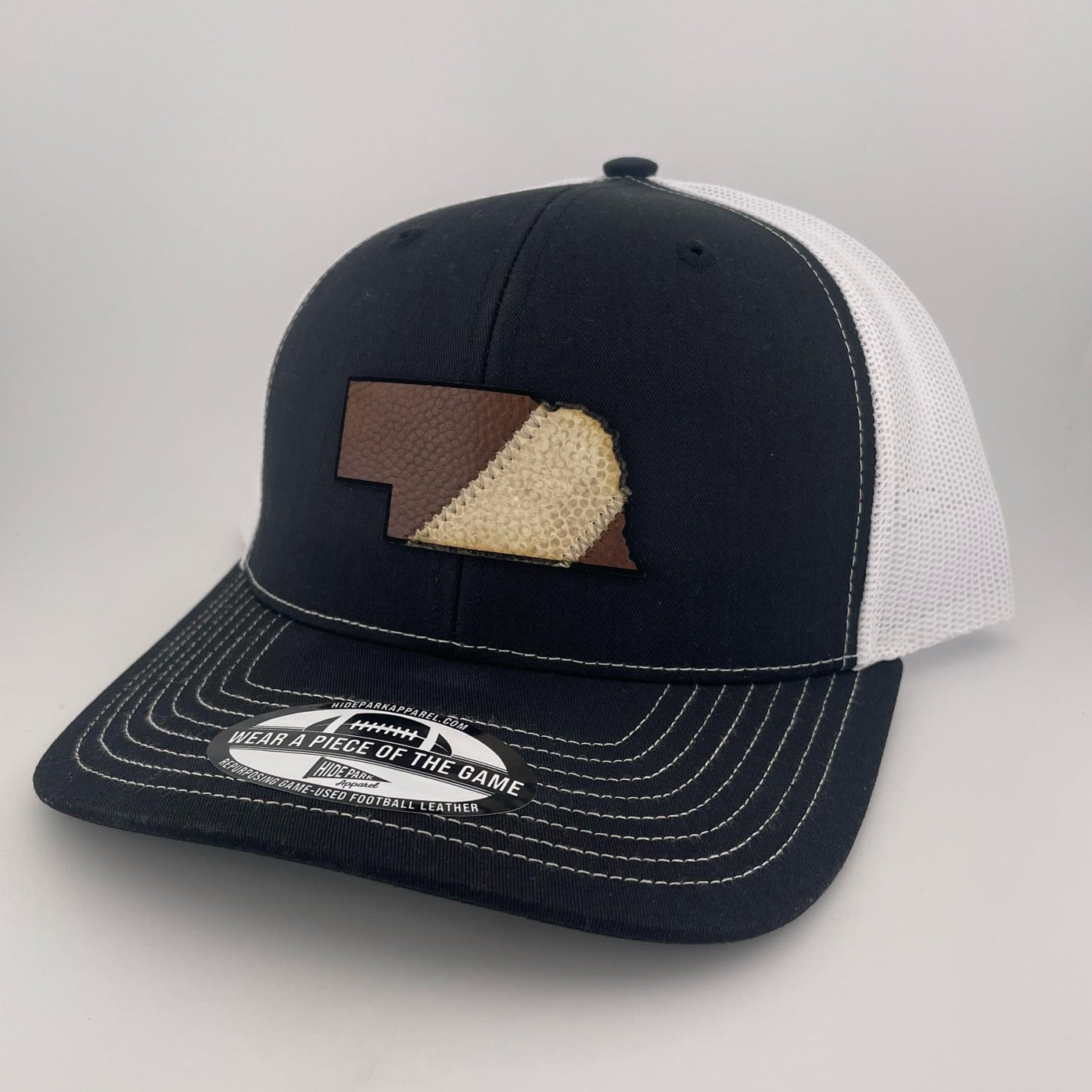 The Nebraska Stripe Football Leather Hat