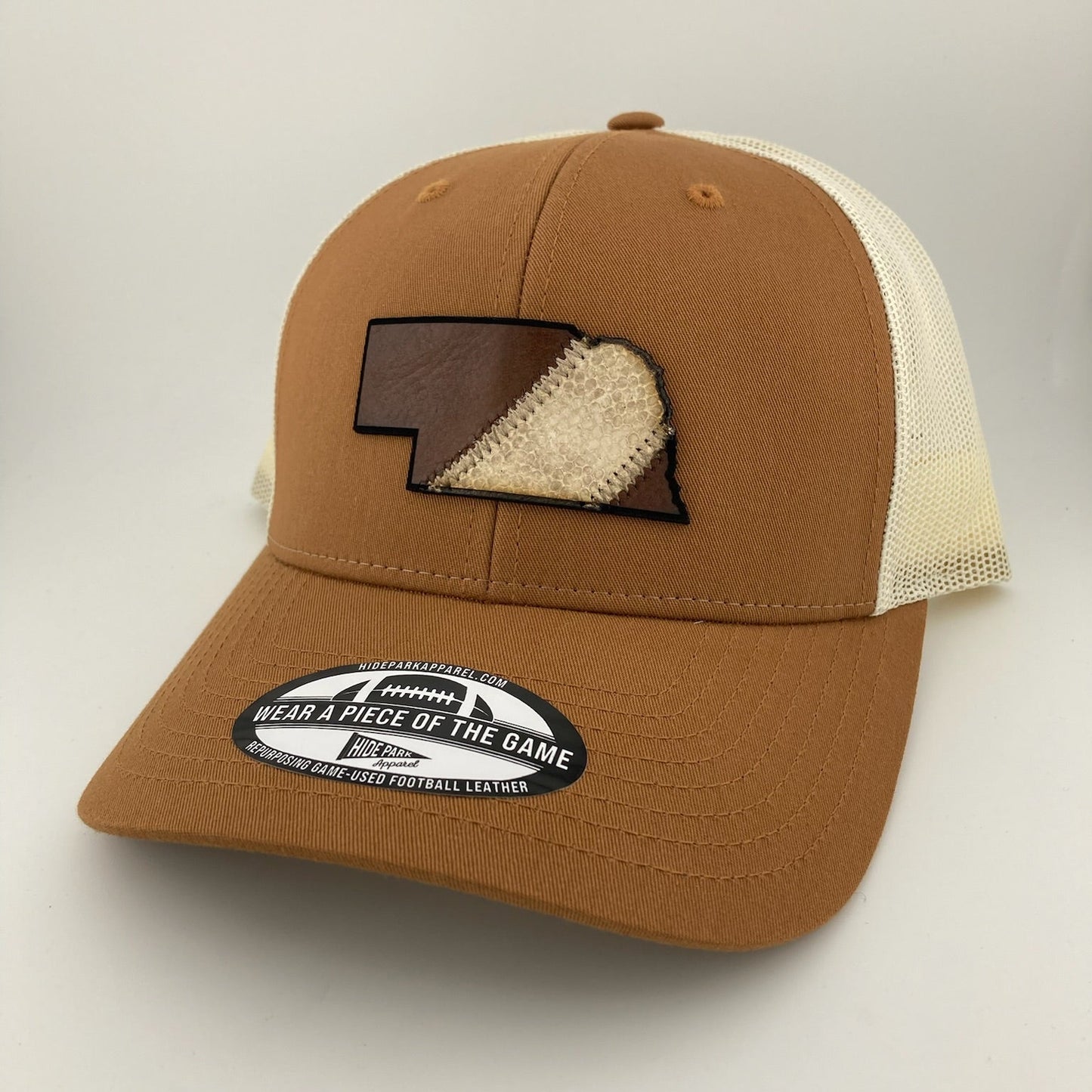 The Nebraska Stripe Football Leather Hat