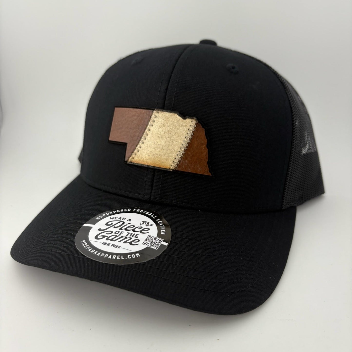 The Nebraska Stripe Football Leather Hat