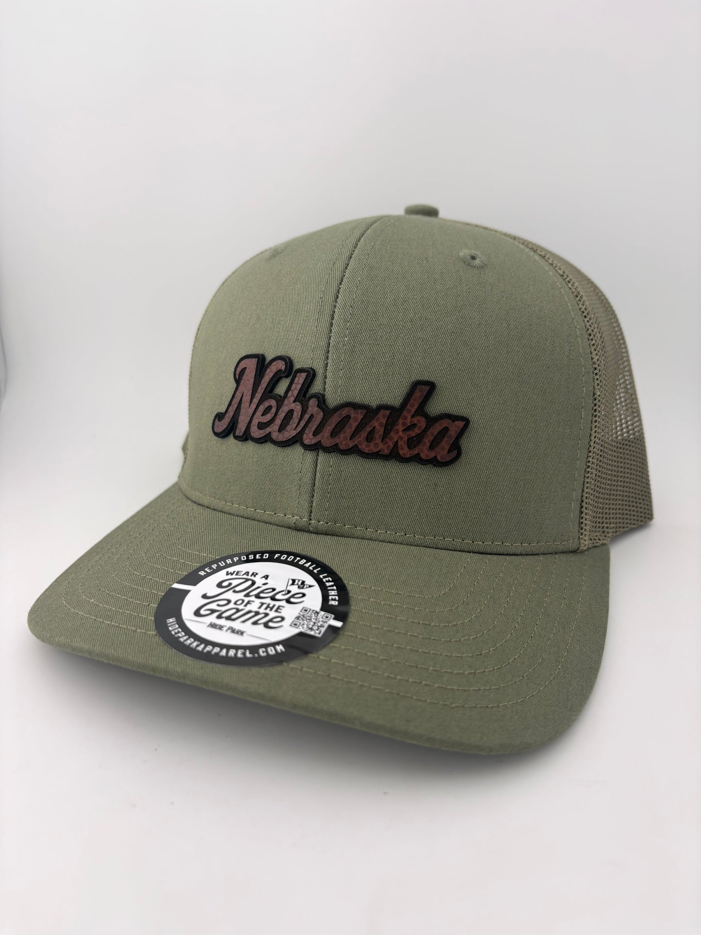 Nebraska Script Football Leather Hat