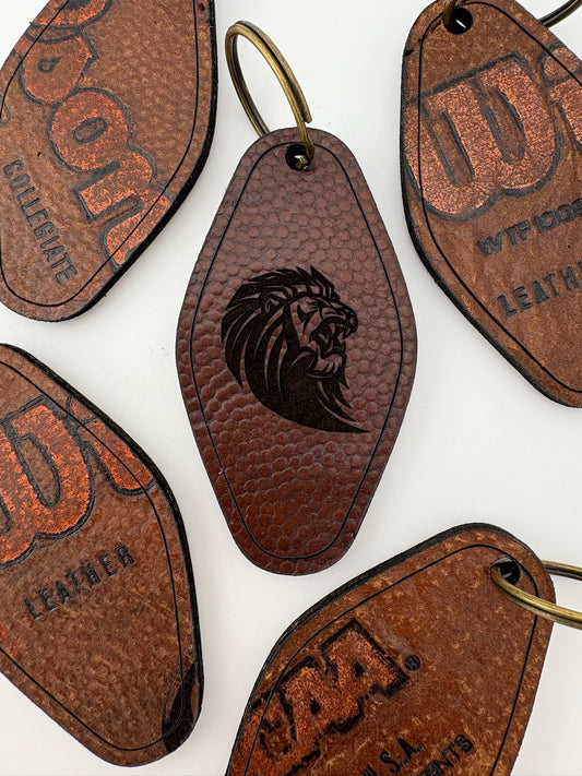 Lyons Lions Keychain | Made from Retired Game-Used Football Leather