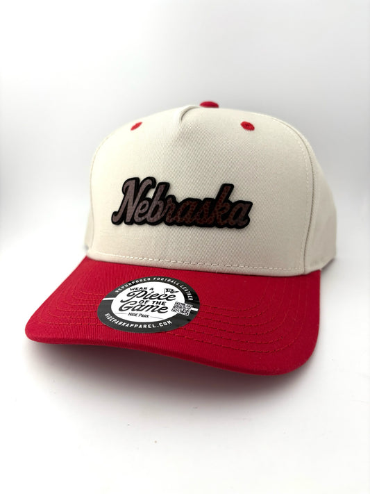 Nebraska Script Football Leather Hat