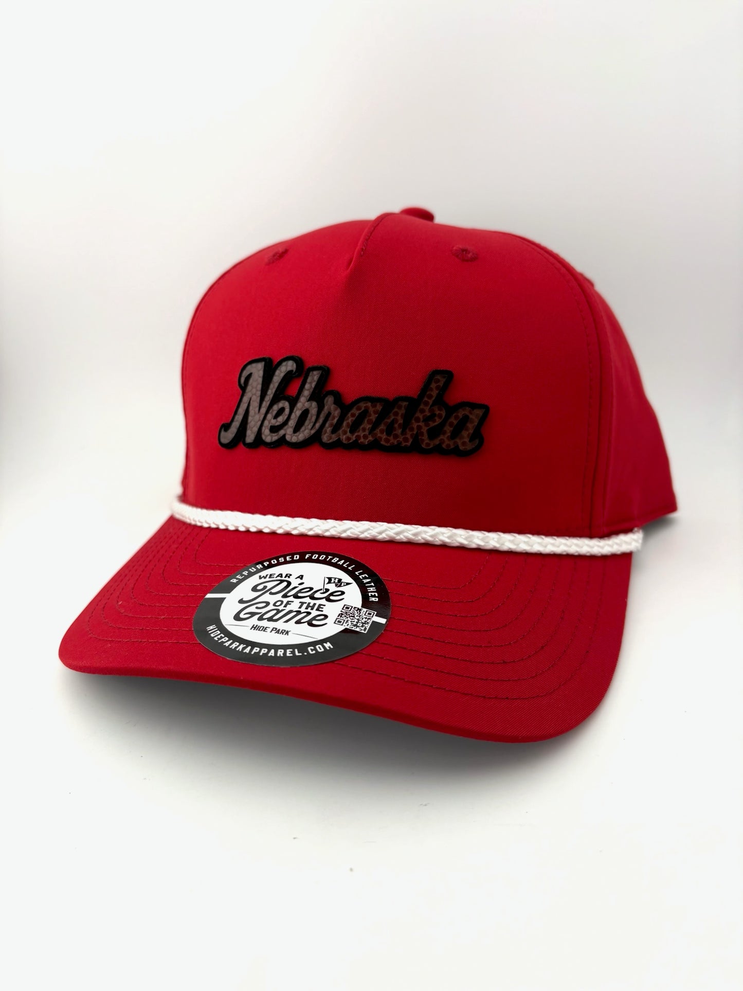 Nebraska Script Football Leather Hat