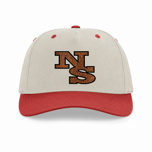 Interlocking NS on Ivory/Red 2-Tone Cap | Nixon-Smiley