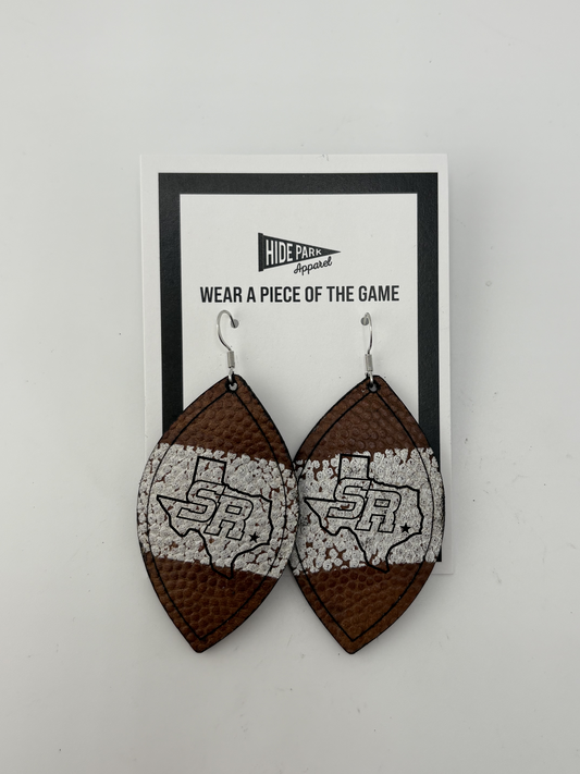 Sam Rayburn Football Leather Earrings
