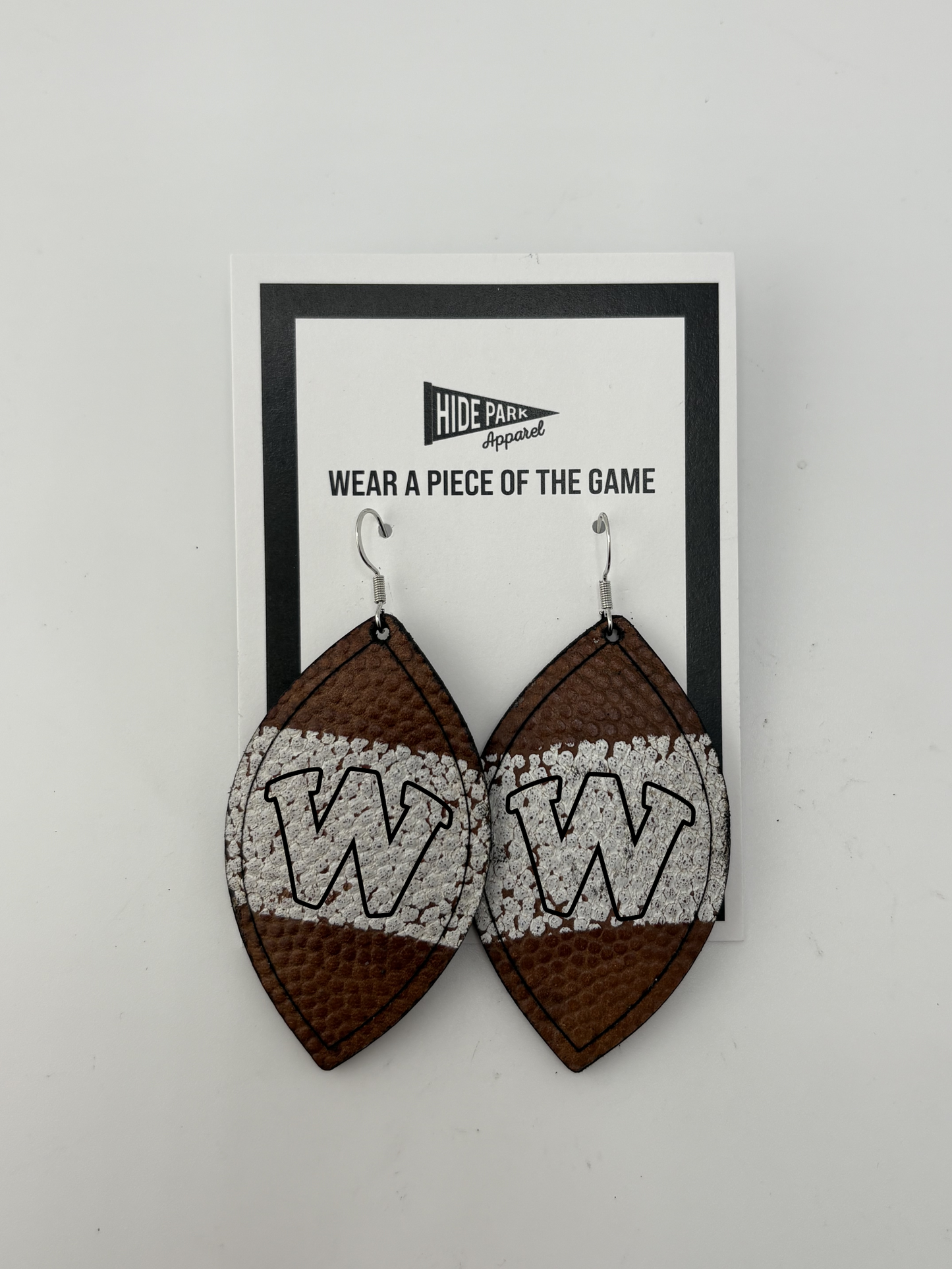 Waverly Football Leather Earrings