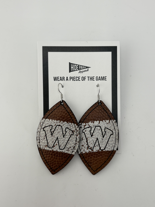 Waverly Football Leather Earrings