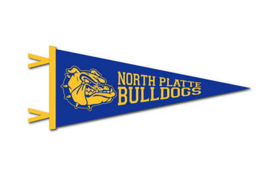 North Platte Bulldogs Felt Pennant - 12 x 30