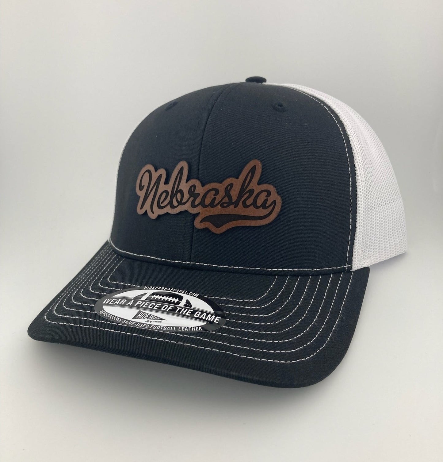 Nebraska Script Football Leather Hat