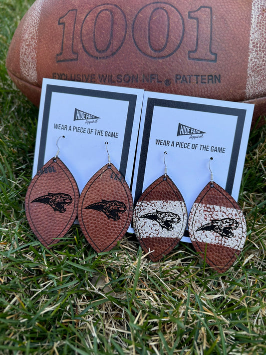 Howells-Dodge Football Leather Earrings | Made from Game-used Footballs | 2 styles available