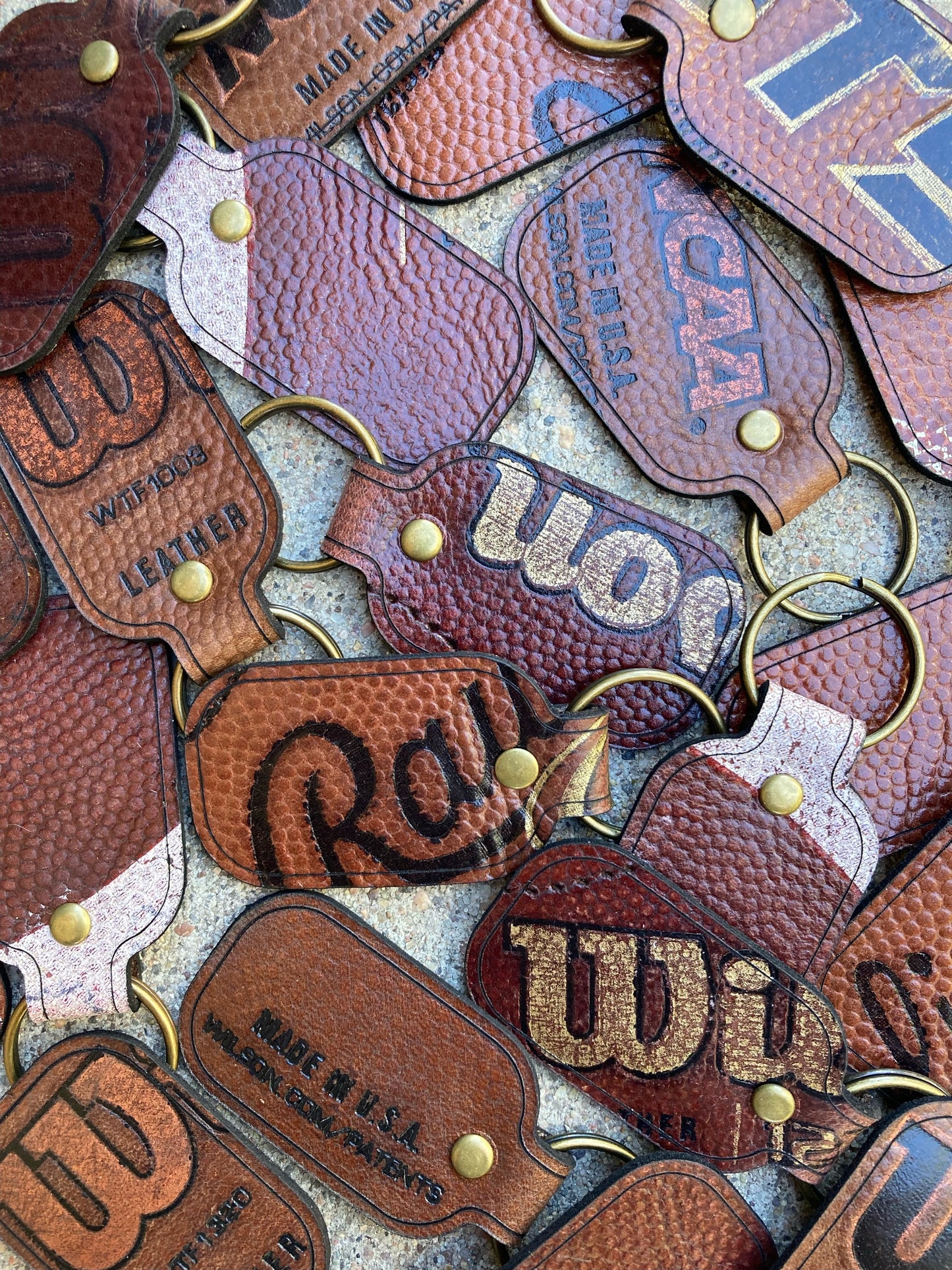 Football Leather Keychains