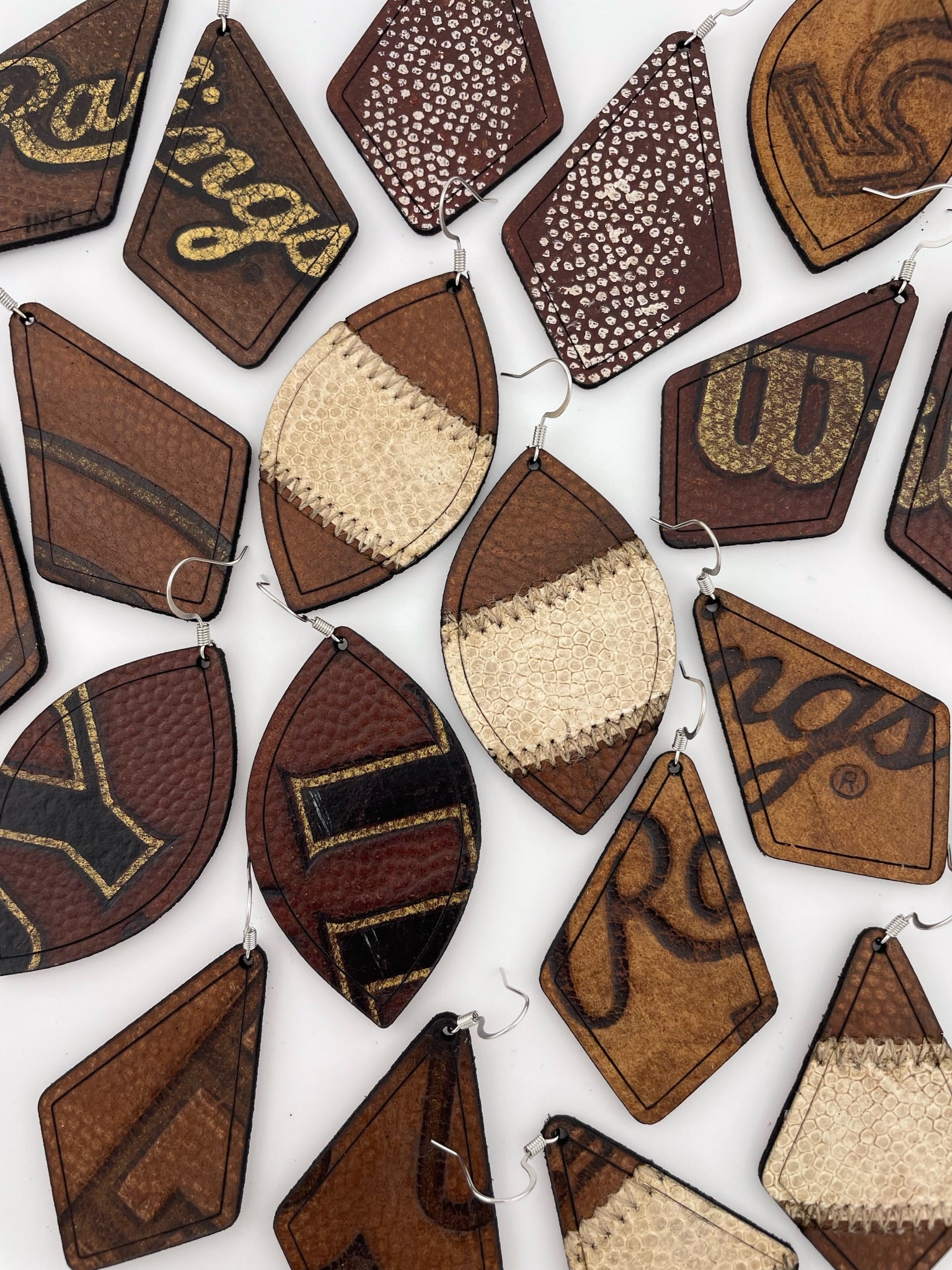Football Leather Earrings – Hide Park Apparel