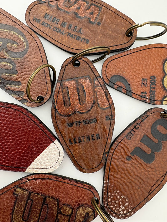 Football Leather Keychains