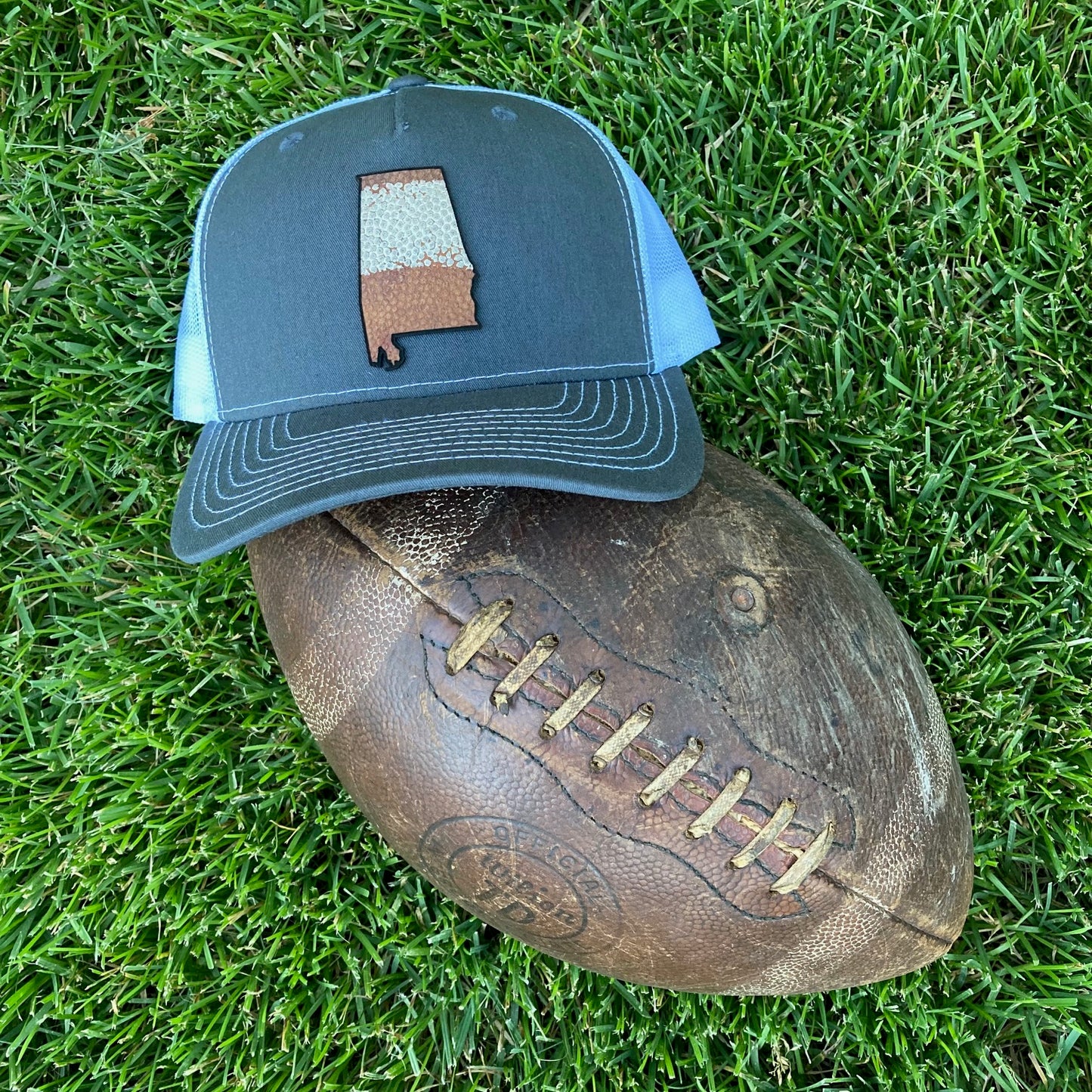 The Alabama Stripe Football Leather Hat